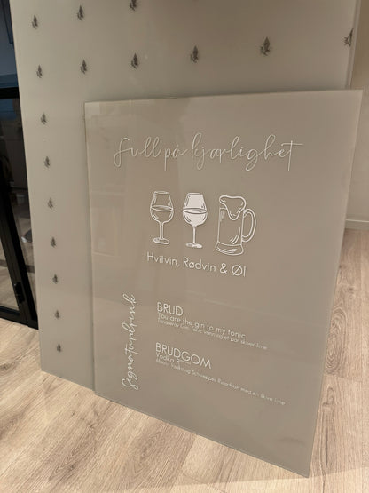 Personlig skilt i akryl